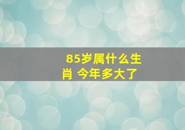 85岁属什么生肖 今年多大了